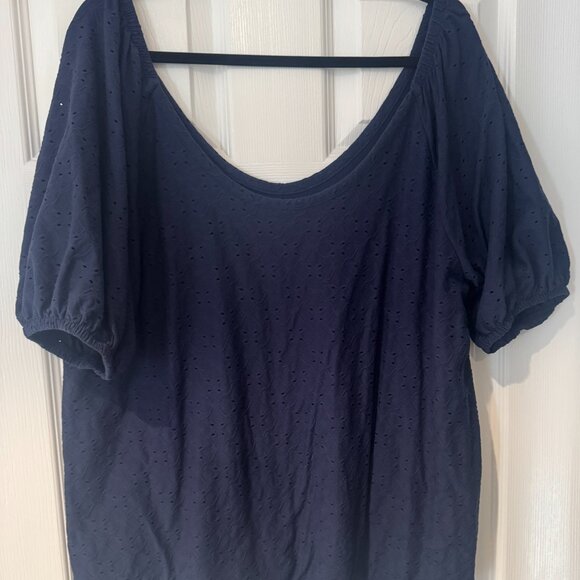 Ava & Viv Tops - Ava & Viv Blue Top - Off Shoulder